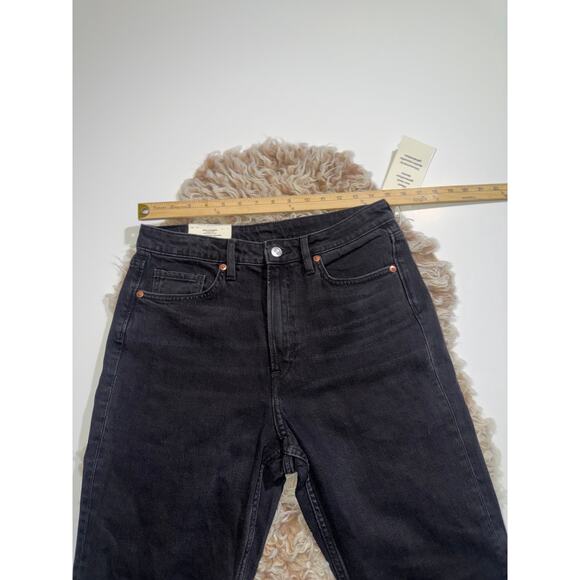 H & M women’s New slim straight regular fit high waisted ankle black jeans - Picture 7 of 16